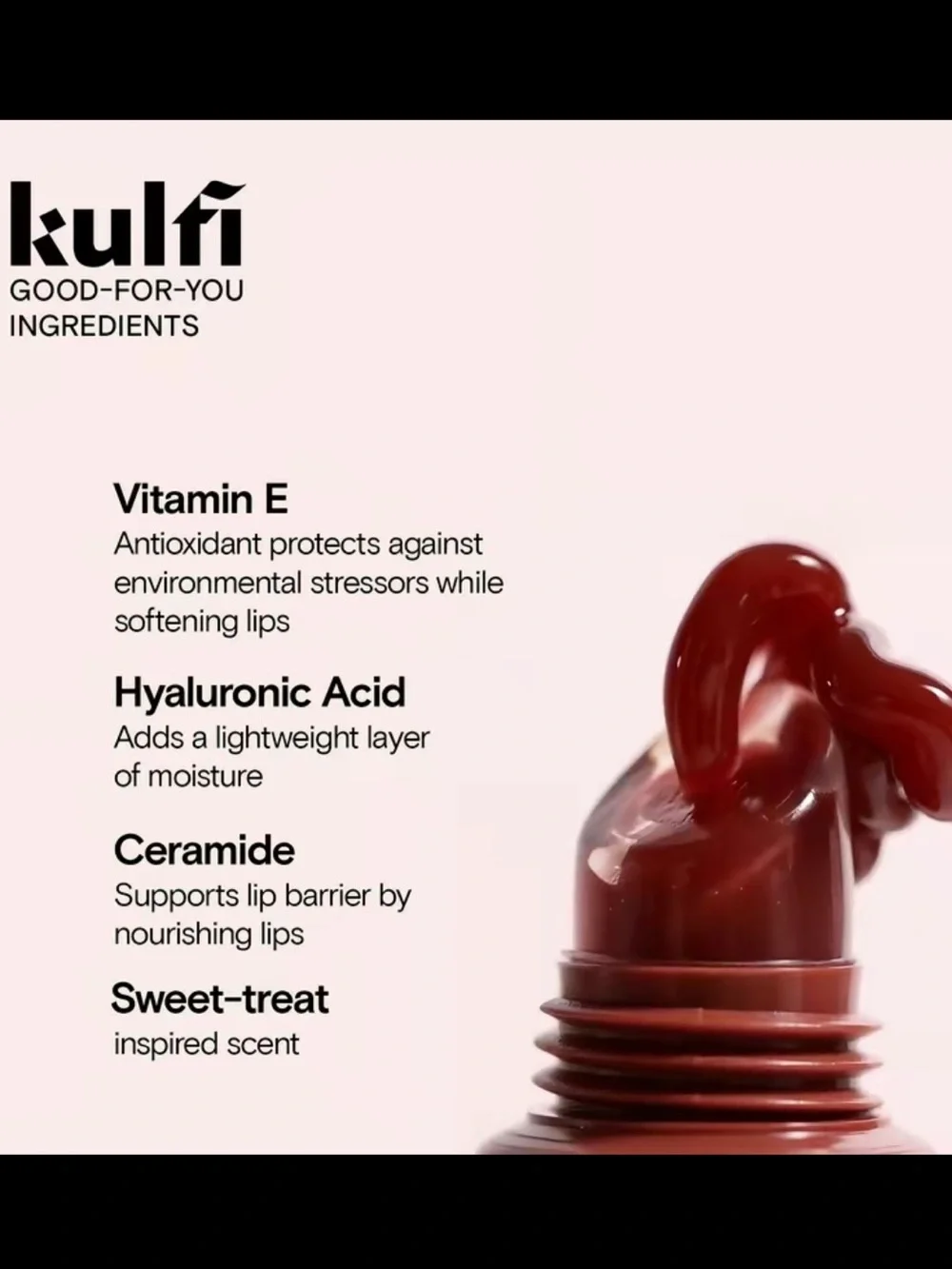 Kulfi Lip Snack Lipgloss Lip Balm in Black Forest Cake BNIB